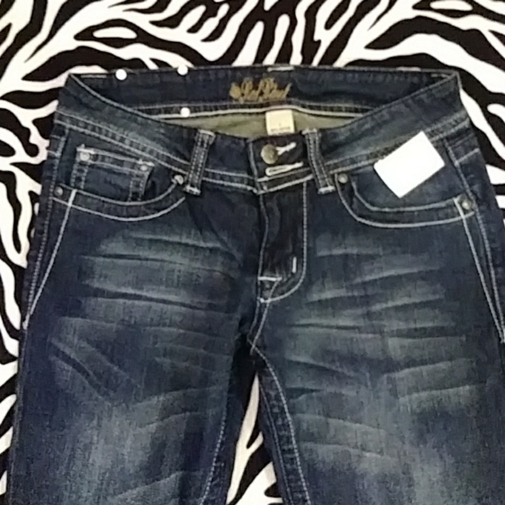 Red Rivet Jeans - Picture 3 of 4